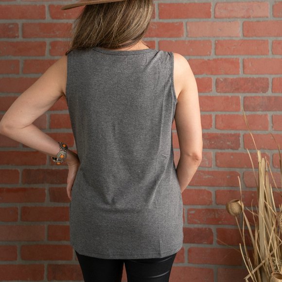 Good Vibes Gray Tank Top - Picture 5 of 5